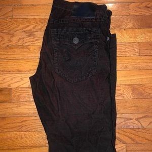 Only worn twice! Red/ black men corduroy pants
